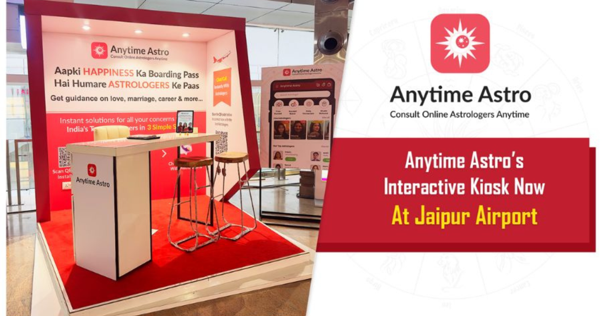 Anytime Astro Unveils An Innovative Astrology Kiosk At Jaipur Airport, Bringing Personalized Astrological Insights On The Go!